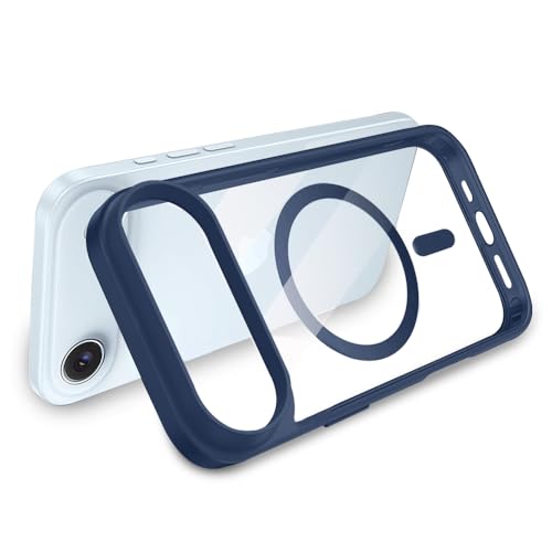 Image of iPhone 17 Air Transparent Case | Shockproof Bumper & Camera Protection | Magsafe Compatible | Sleek Hard Crystal Back Cover for iPhone 17 Air - Dark Blue
