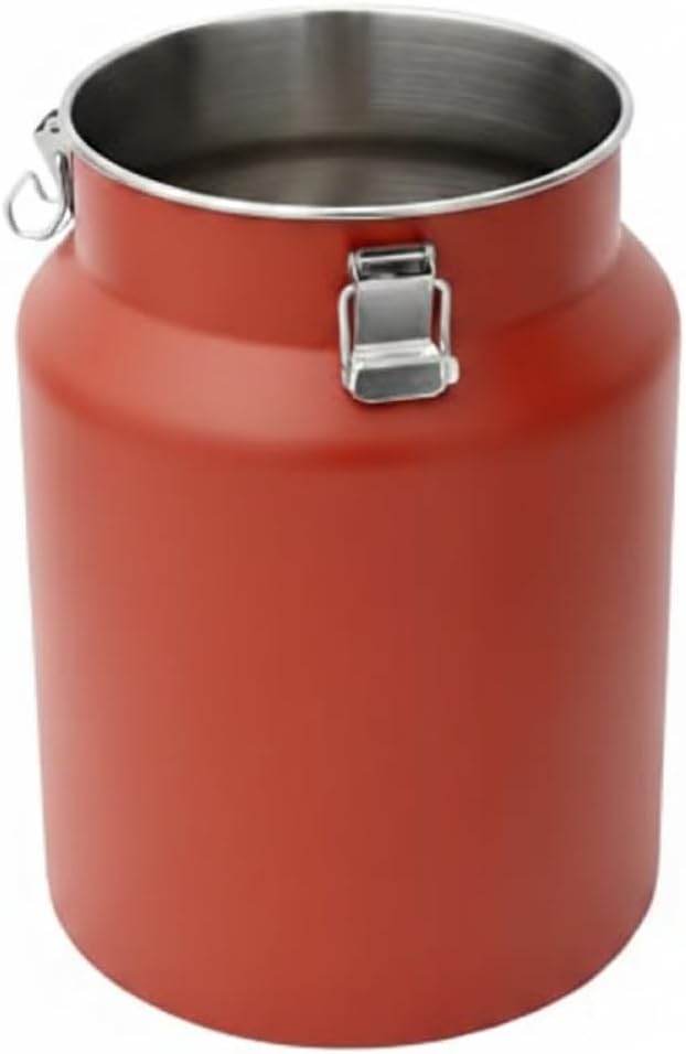 Rice Storage Container 25 Lbs, Stainless Steel Food Containers with Lids, Airtight Seal & Ergonomic Handle, Cinnabar Red, 12l (9.06×13.78inch) Rice Storage Container 25 lbs