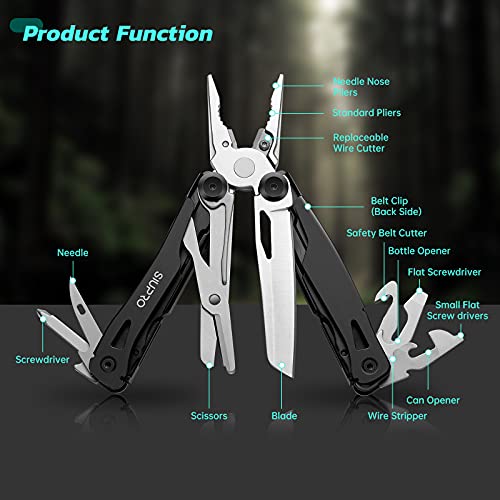 Multitool Pocket Knife With Clip Men Women, Father's Day Gifts For Dad From Daughter Son Wife Kids, Multi Tool With Pliers, Utility Scissors, Multipurpose Survival Gear For Camping, Fishing, Work #TOP2