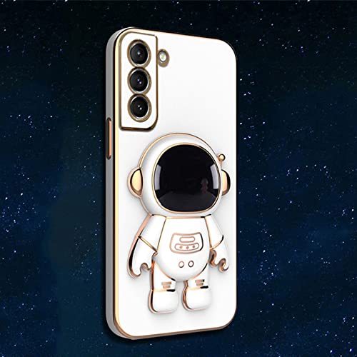 Coque Samsung S21 silicone blanc avec support astronaute 3D