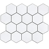 Miscasa 6-Sheet Peel and Stick Hexagon Backsplash Tile, Ceramic Look Matte White Self Adhesive Stick