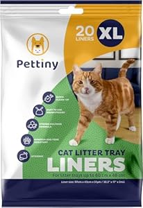 Pettiny XL Katzentoilettenbeutel mit Zugband, 20 Stück