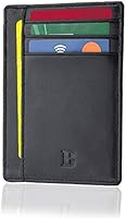 Portafoglio BRONZI® Portafoglio Uomo Piccolo Sottile Slim Elegante - Blocco RFID - Nero Pelle Alta Qualità - Mini Porta...