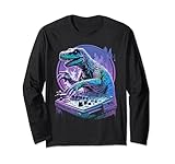 Photo Gallery t-rex dinosauro vaporwave futuresynth maglia a manica Photo Gallery t-rex dinosauro vaporwave futuresynth maglia a manica