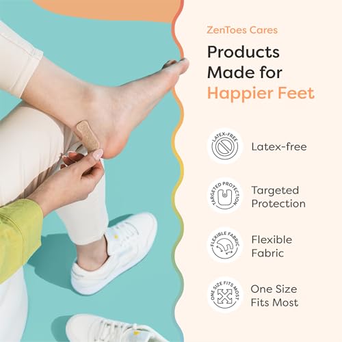 Image of ZenToes Callus Pads | U-Shaped Design Moleskin Blister Pads | Self-Stick Adhesive Felt All Day Comfort Cushions for Calluses and Corns | Reduce Pressure and Friction | 48 Count (Beige) (Pack of 2)