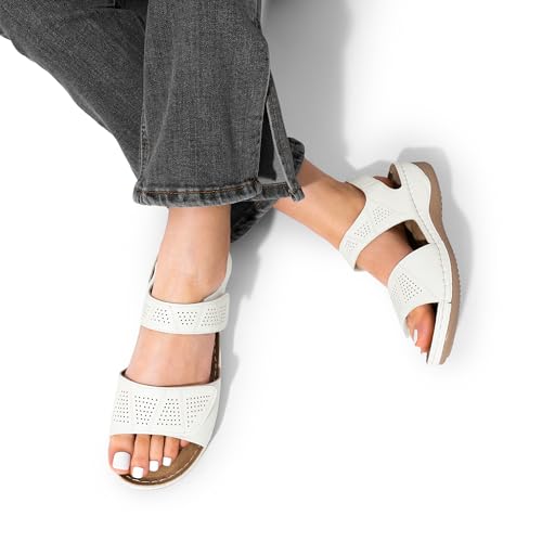 Image of DREAM PAIRS Women's Comfortable Dressy Flats Sandals Open Toe One Band Casual Walking Sandals for Summer