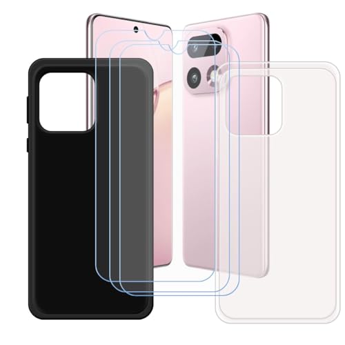 BMPNLSZ �K�p Realme 16 Pro+ 5G�p+[3�_�Z�b�g]HD�����K���X�V���J�Q���V�F��TPU�ی�o�b�N�V�F���ėp�u���b�N+�������V�F��-Realme 16 Pro+ 5G�p�X�N���C�u�h�~�ی�J�o�[(6,8")