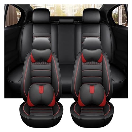Housse de siège en cuir BMW E60 E61 Touring : protection imperméable noir et rouge 9 pièces