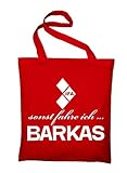 Lange Tragegriffe (ca. 70 cm) Styletex23 sonst fahre ich Barkas Ifa Logo Jutebeutel Baumwolltasche, red