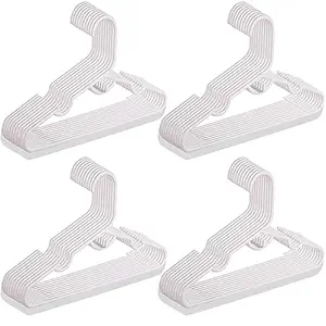 40 Packs Baby Hangers for Closet Plastic Baby Clothes Hangers with Clips for Nursery Kids Hangers for Closet Organizer, Stack-able Hangers for Newborn, Infant, Toddler, Children, Space-Saving,White