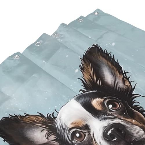 Rideau de douche chien lavable et imperméable pour une salle de bain moderne