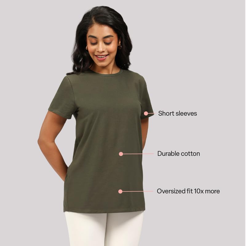 Image of BlissClub Women The Last Tee - Boyfriend tee | Women's t-Shirt | Sleeves | Hip Covering | Cotton Tee