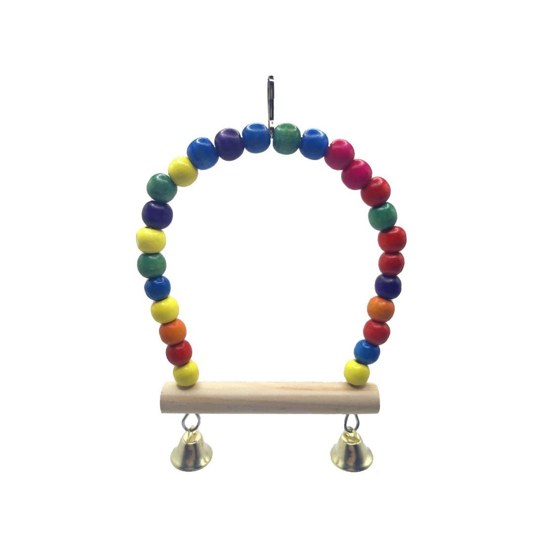 GXGM Altalena in legno Altalena per uccelli in legno Giocattoli per pappagallini Altalena per parrocchetto di Natale multicolore