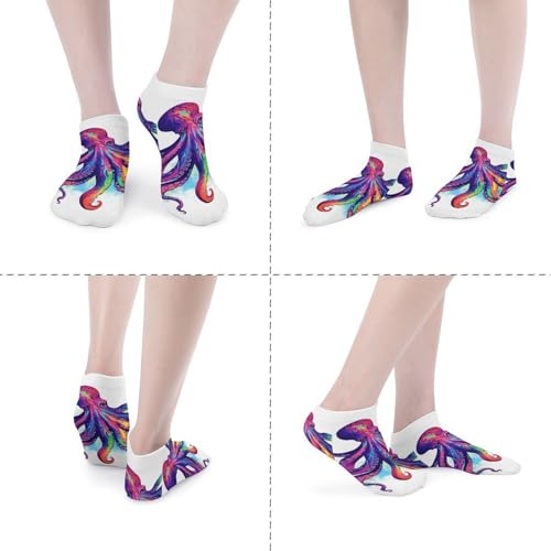 Colorful Octopus Socks Ankle Length Socks Casual Short Socks for Women Men Low Cut Sports Socks Running Socks No Show Socks Ankle Socks Athletic Socks Workout Socks4