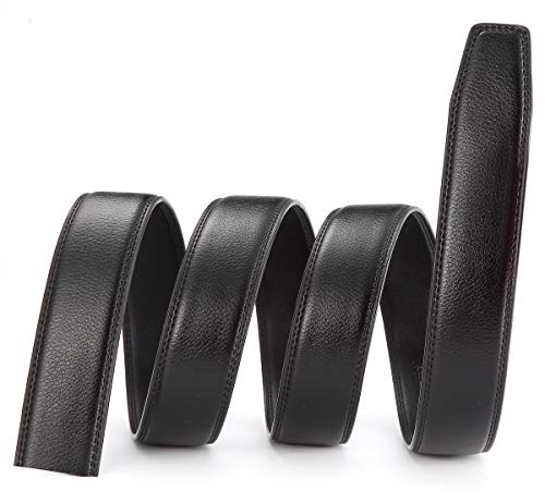 QISHI YUHUA Men's Leather Ratchet Belt Multiple Colour Without Buckle (Suitable for 20