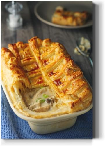 Large Wall Art Decor Chicken mushroom leek pie Vertical Pictures