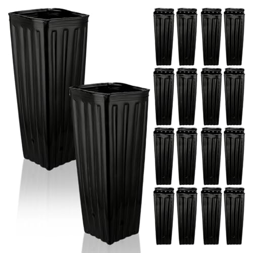 Yardwe Lot de 50 pots de semis d'arbres réutilisables pour pépinières profondes, grands pots de semis avec trous de drainage, cache-pots 12 x 32 cm