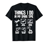 Airplane Things I Do in My Spare Time Plane Pilot Kids Men T-Shirt