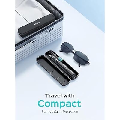 COSLUS Sonic Electric Toothbrush for Adults C40(DY-108Pro): 47000 VPM for Deep Cleaning with Travel Case - 5 Modes for Sensitive Teeth & Brace, Wireless Charging, 6 Brush Heads for Family, Black (1PC)