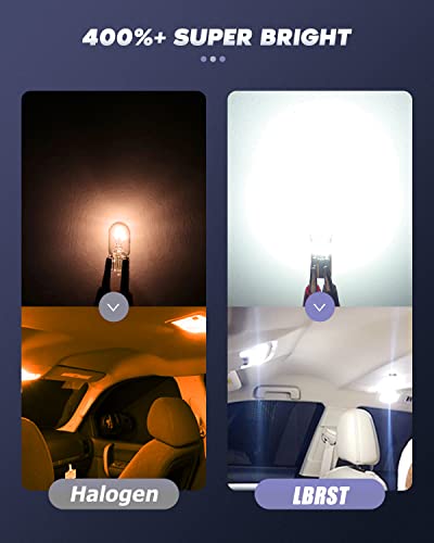 LBRST 4-Pack 194 LED Bulb, Error Free T10 Bulbs, White 6000K Super Bright 168 Bulb, 921 2825 W5W LED Replacement for Dome Map Door Instrument Licenses Plate Light - Thumbnail 7