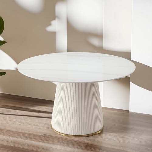 Montary 53'' Modern Round Dining Table, Marble Kitchen Table with