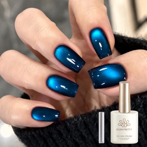 Born Pretty Dark Ocean Blue Cat Magnetic Eye Gel Nail Polish 15ML