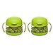 Ubbi cute BPA-free twin pack tweat snack container with attached lid and soft spill-proof guard, Green