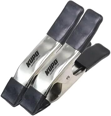Kupo 4" Steel Spring A Clamp, Heavy Duty Grip Clamp Set of 2 for Holding Reflectors, Cards, Seamless Paper, and Accessories on Stands, Tables, and Studio Rigging Surfaces KG303611