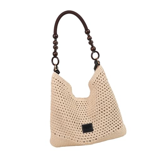 Sac de plage en paille femme grande capacité à bandoulière style crochet