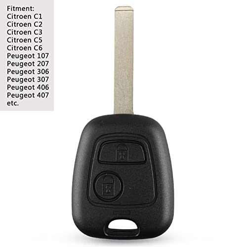 HooRLZ Peugeot Key Fob Replacement Compatible with Peugeot 107 207 306 307 406 407 Citroen C1 C2 C3 C5 C6 Remote Car Key Case Cover - Image 3