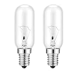 2 Pack E14 40W Cooker Hood Light Bulbs Warm White 2700K T25 Extractor Fan Bulb Small Edison Screw Incandescent Light Bulb for Cooker Hood Extractor Fan Sewing Machine Desk Lamp, Dimmable 360° Beam