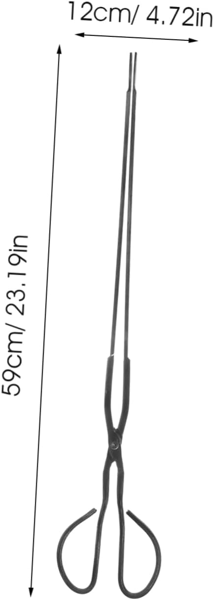 Happyyami Iron Clamp Fire Tongs Long Bbq Tong for Wood Charcoal Multi-purpose Camping Tool Random Style