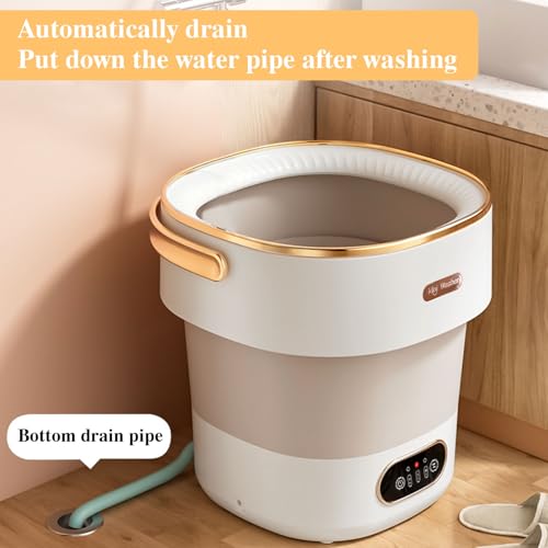 Portable Washing Machine,Mini Washer -20L Upgraded With Spin Basket,Small Clothes Folding Washing Machine Of Underwear, Baby And Small Clothes,Suitable For Home Apartments Dormitories, Hotels Beige by NIXOD - Image 5