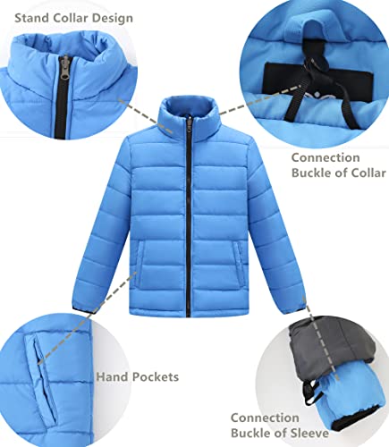 Ggleaf Boy's 3 In 1 Waterproof Ski Jacket Warm Winter Snow Coat Hooded Fleece Raincoats Blue 8 #TOP5