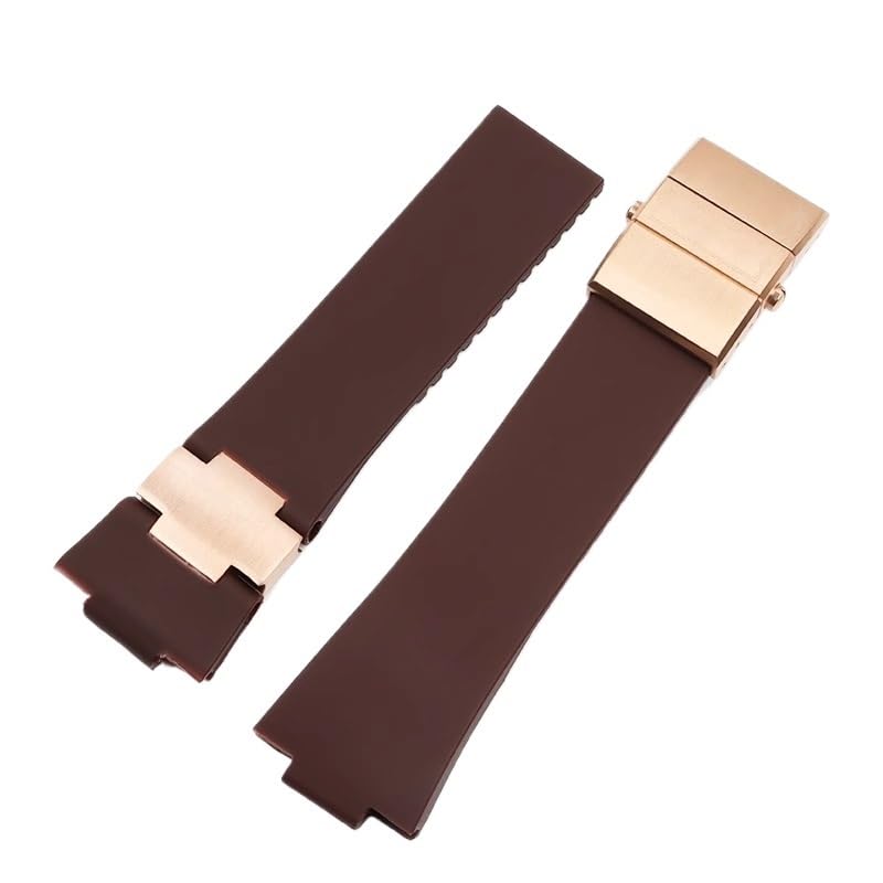 Bracelet montre caoutchouc marron or rose 1183 pour navigation