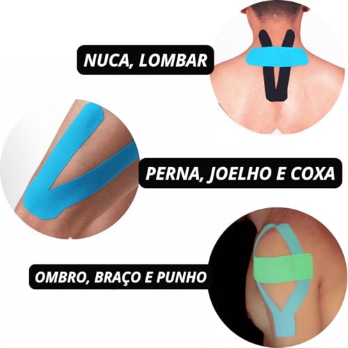 Fita Elástica Kinesio para Bandagem Esportiva Anti-Alérgica Fisioterapia Lesão Muscular Cores Sortid