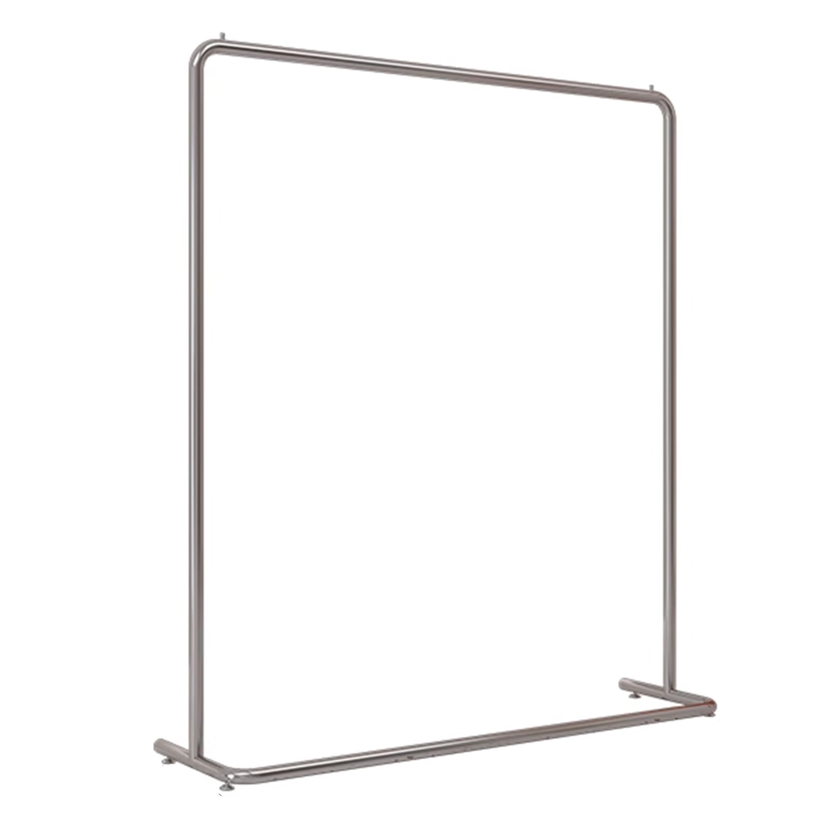 Perchero de acero plateado resistente para colgar y exhibir ropa, perchero de una sola barra para dormitorios y boutiques (80 x 40 x 160 cm)