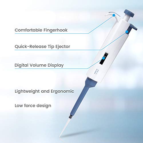 HFD Adjustable Pipettor Pipette Micropipette High Precision Professional Scientific Lab Single Channel Variable Volume Pipette for Sampling and Dispensing (0.5-10ul) - Thumbnail 4