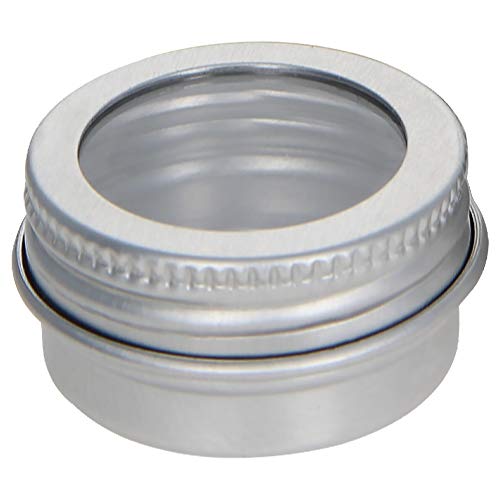 Bettomshin 12 Pack 0.17 Oz Tin Cans Screw Top Round Aluminum Cans Screw Lid Containers With Clear Window For Store Spices, Candies, Tea Or Gift Giving #TOP6