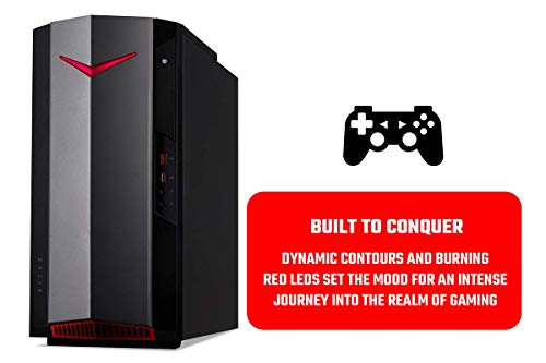Acer Nitro N50-610 Gaming Desktop PC (Intel Core i5-10400F, 8GB RAM, 1TB HDD, NVIDIA GTX 1650, Wireless Keyboard and Mouse, Windows 10, Black) (Renewed) - Image 4