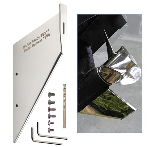 GlückMarine 27061 Boat Skeg Safe Repair Guard Fits Marine 75-175 HP Outboard Models Material Stainless Steel