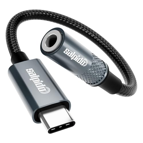 Image of SL-MM5 USB-C to 3.5mm Audio Adapter, Type-C to Aux Cable with Hi-Fi Chip, PP Yarn Braided, Aluminum Alloy Shell, 130mm Converter Cord for Android, Headphones, Mic, Music, Calls