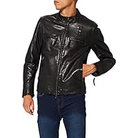 Blauer Pelle Capo Spalla Imbottito Chaqueta de Cuero, 999 Nero, XL para Hombre