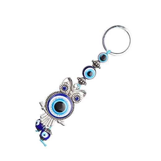 Llavero De Búho Malvado, Llavero De Búho Azul, Amuleto Malvado De Cristal Turco, Colgante De Llavero, Regalo De Bendición