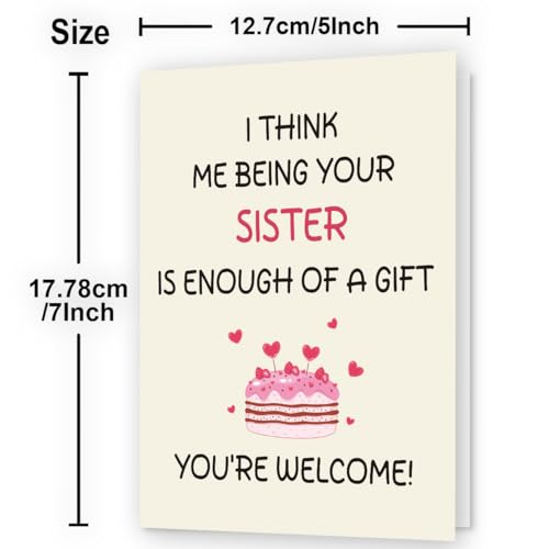 image for WowBefun Sister Birthday Card | Birthday Card for Sister | Birthday Ca