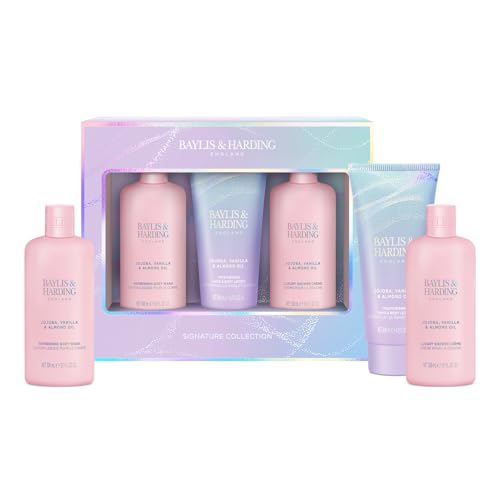 Baylis & Harding Jojoba, Vanilla & Almond Oil Luxury Bathing Essentials Gift Set - Vegan Friendly (Pack of 1)