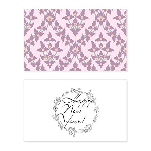 Tarjeta de felicitación de año nuevo decorativa con flores clásicas para decorar tus regalos