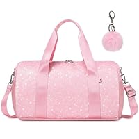Kimwadalh Borsone Sportivo Bambina Borsa da Palestra da Ginnastica Ragazza Borse Danza da Ballo Glitterato Bambina Borse da Viaggio per Bambini Tote da Palestra Glitterato