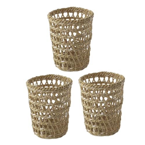 MAGICLULU 3Pcs Hand Knit Straw Cup Cover Portable Drink Holder for Tea Lightweight Convenient Cup Protector for Home