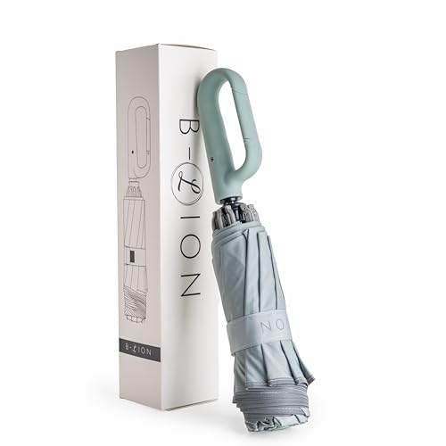 B-LION Paraguas Plegable Invertido con 10 Varillas Reforzadas, Banda Reflectante, Apertura y Cierre Automático, Antiviento y Mango con Hebilla – Fácil de Llevar para Hombre y Mujer